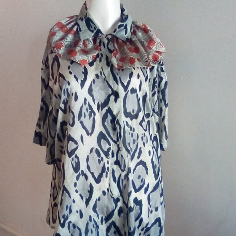 Bogari Women's Silk Leopard Print Top Size M